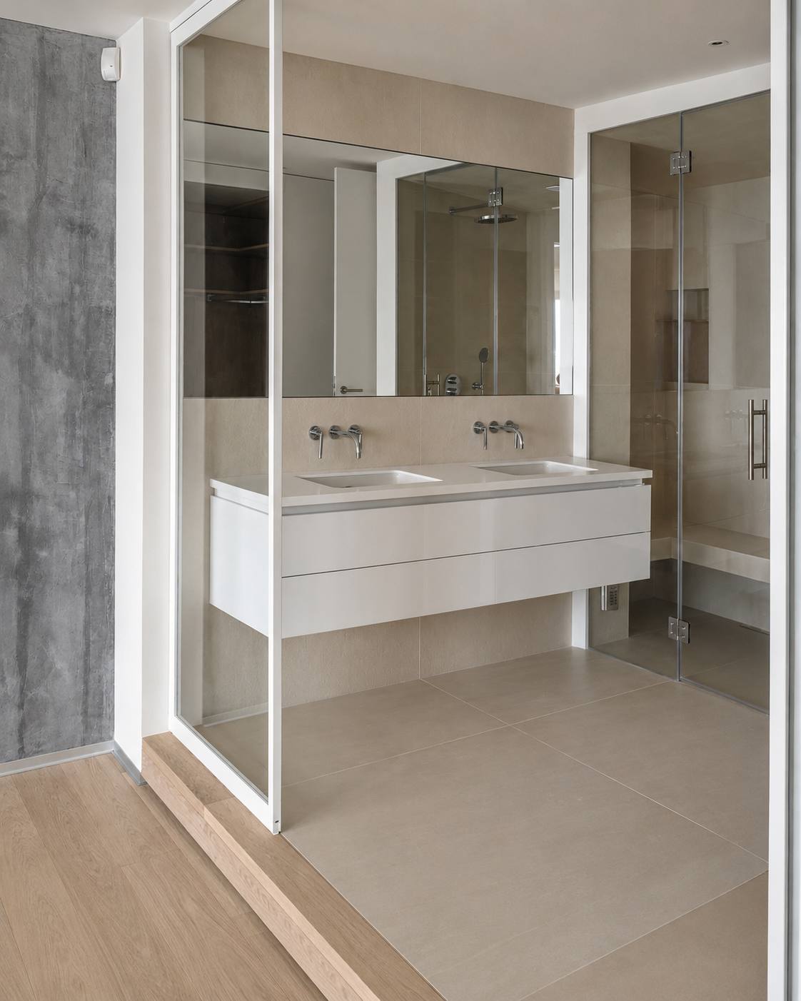 Salle de bains éclatante après nettoyage Clean-Clean